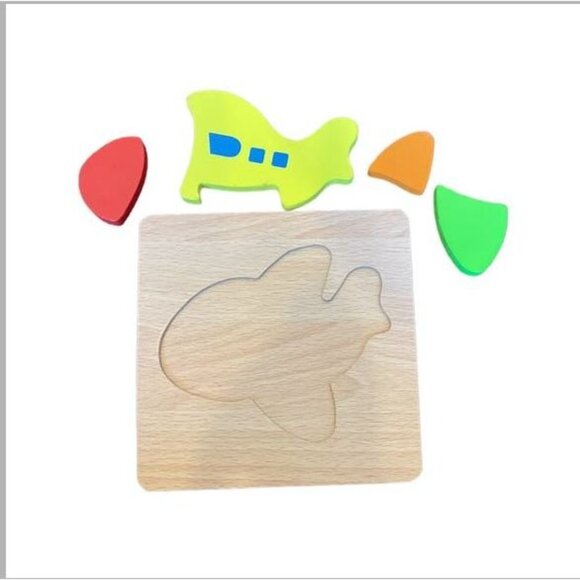 Wooden Butterfly & Airplane Toddler Puzzle Set - Picture 7 of 7